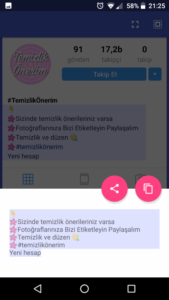 İnstagram biyografi kopyalama
