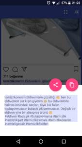 İnstagram gönderi yazısı kopyalama