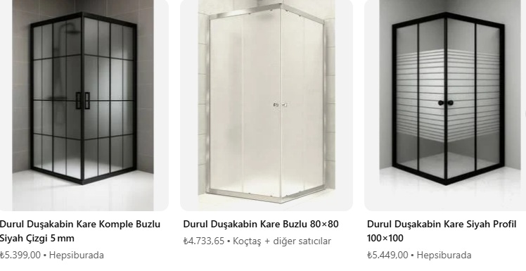 Leke tutmayan Duşakabin Fiyatları